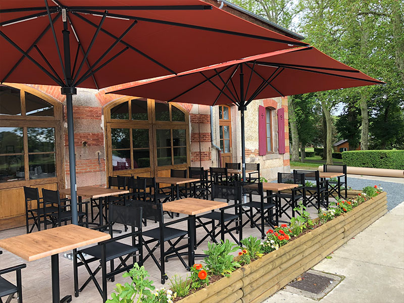 parasol résistant au vent, parasol professionnel, parasol plage, parasol rectangulaire, parasol terrasse, grand parasol jaune