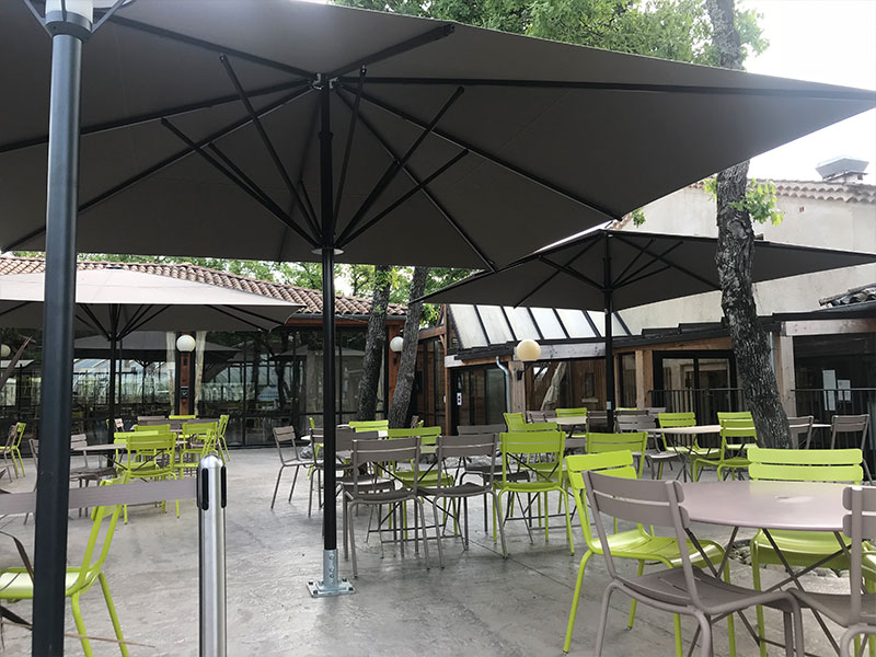 parasol résistant au vent, parasol professionnel, parasol plage, parasol rectangulaire, parasol terrasse, grand parasol blanc