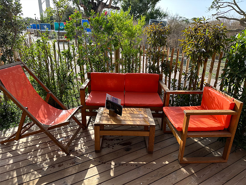 mobilier de terrasse professionnel, mobilier d'extérieur professionnel, table de terrasse pro, chilienne, canapé d'extérieur