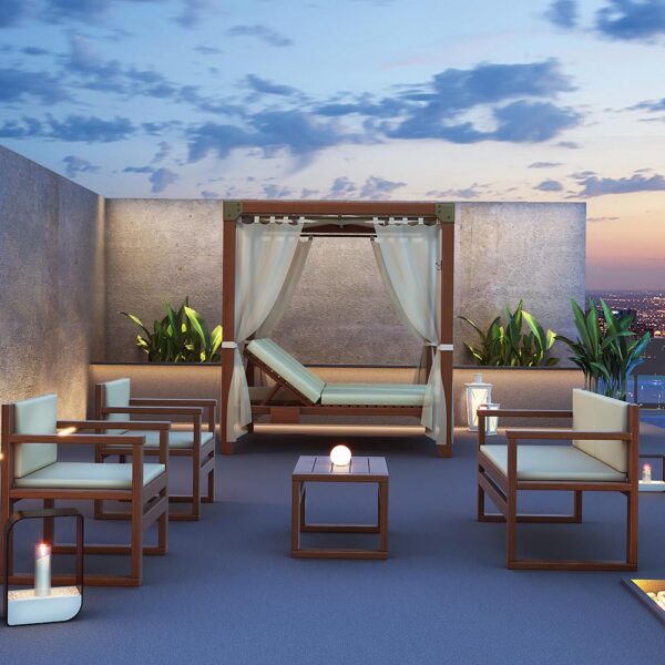 Daybed gazebo professionnel Suite en bois Ramberti by extérieur confort