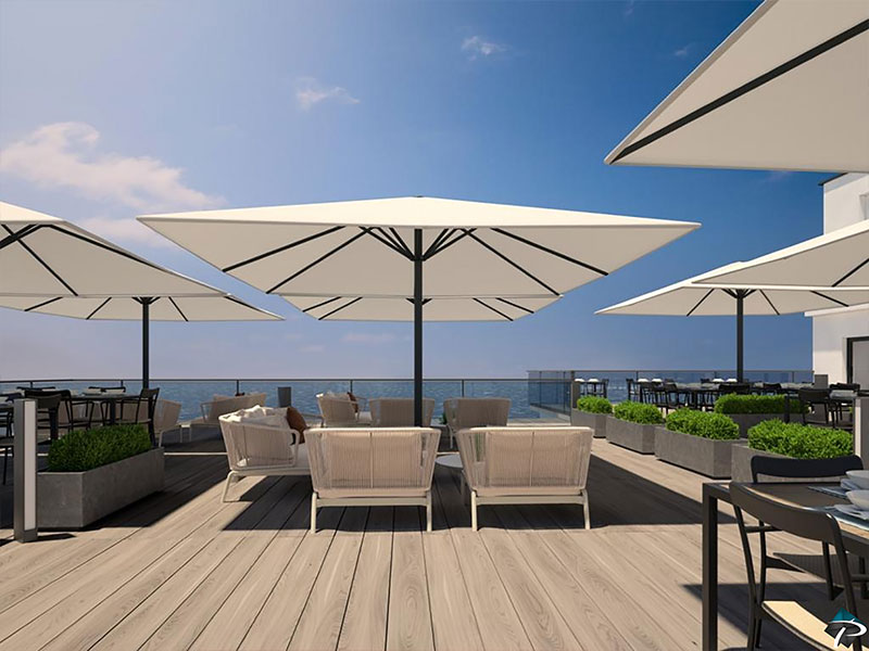 parasol résistant au vent, parasol professionnel, parasol plage, parasol rectangulaire, parasol terrasse, grand parasol luxe