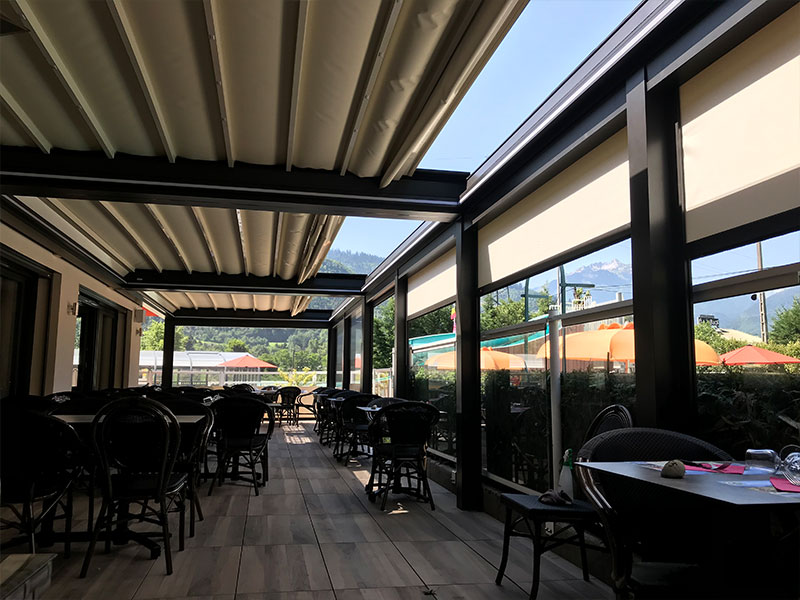 Pergola professionnelle, pergola à toile rétractable, pergola restaurant, pergola terrasse